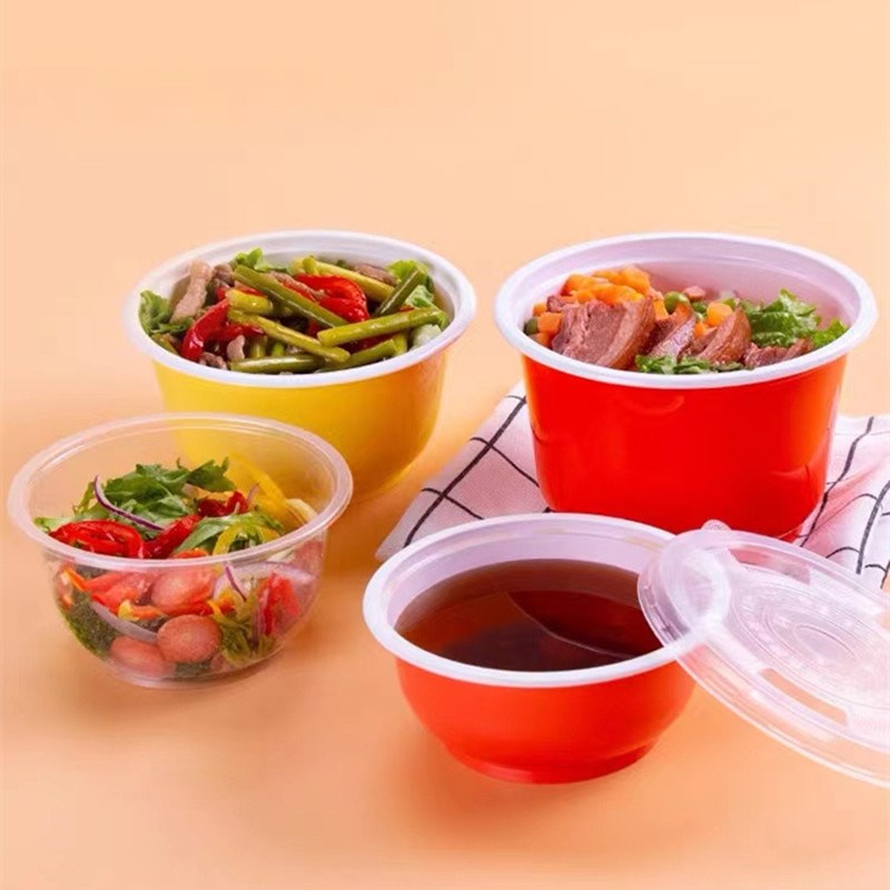 加厚汤碗打包盒塑料碗一次性饭盒酸辣粉面碗冰粉盒外卖甜品可微波