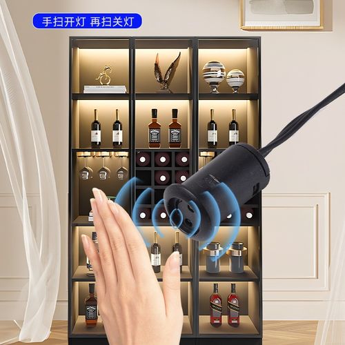 12V灯带COB自粘感应橱柜酒柜衣柜展示柜子灯条led免开槽线条极窄