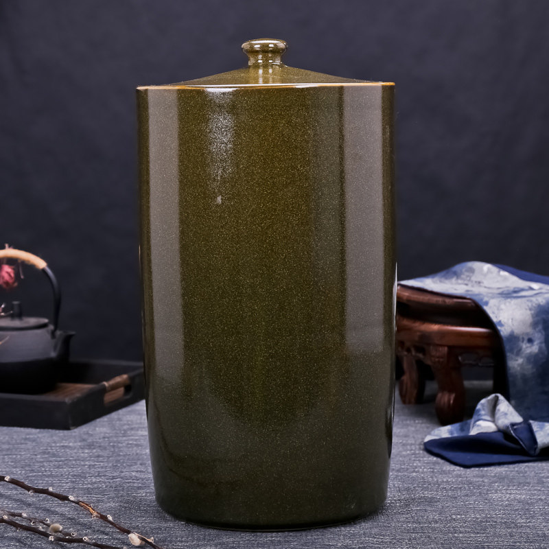 景德镇陶瓷米缸米桶茶叶末油缸水缸20斤30斤50斤100斤装防虫防潮