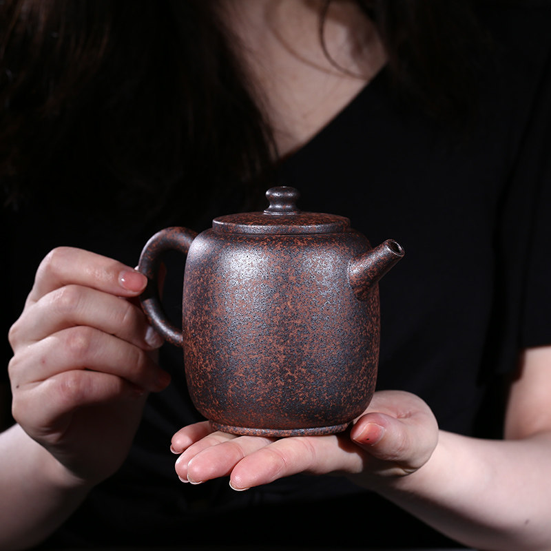 宜兴紫砂壶纯全手工茶壶名家王德明柴烧壶窑变壶原矿老段泥圆柱壶