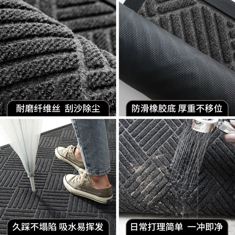 户外进门垫橡胶垫入户地毯地垫进门门口黑色简约公司商用防滑脚垫