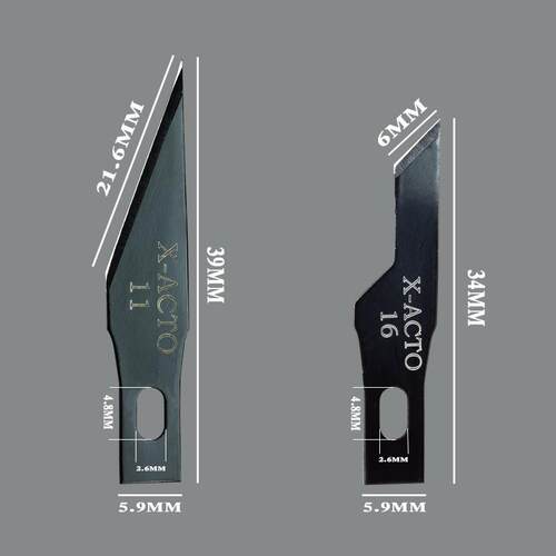 X-ACTO雕刻刀片11号16号黑刃维修贴膜手工工具刀片配件
