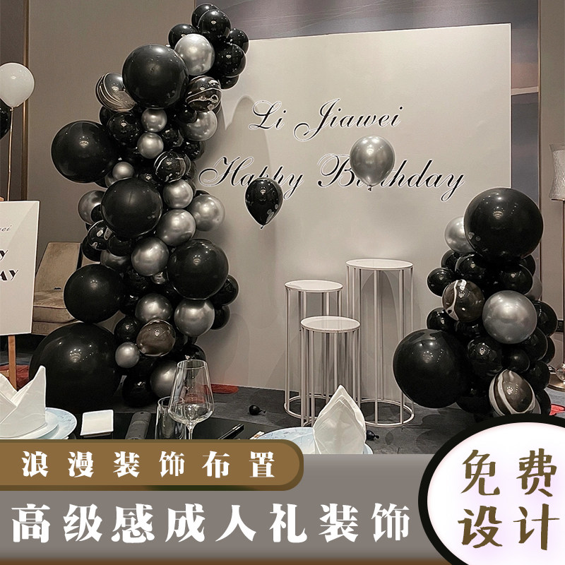 男生成人礼布置男神男士男友老公生日成年18岁气球装饰背景KT板