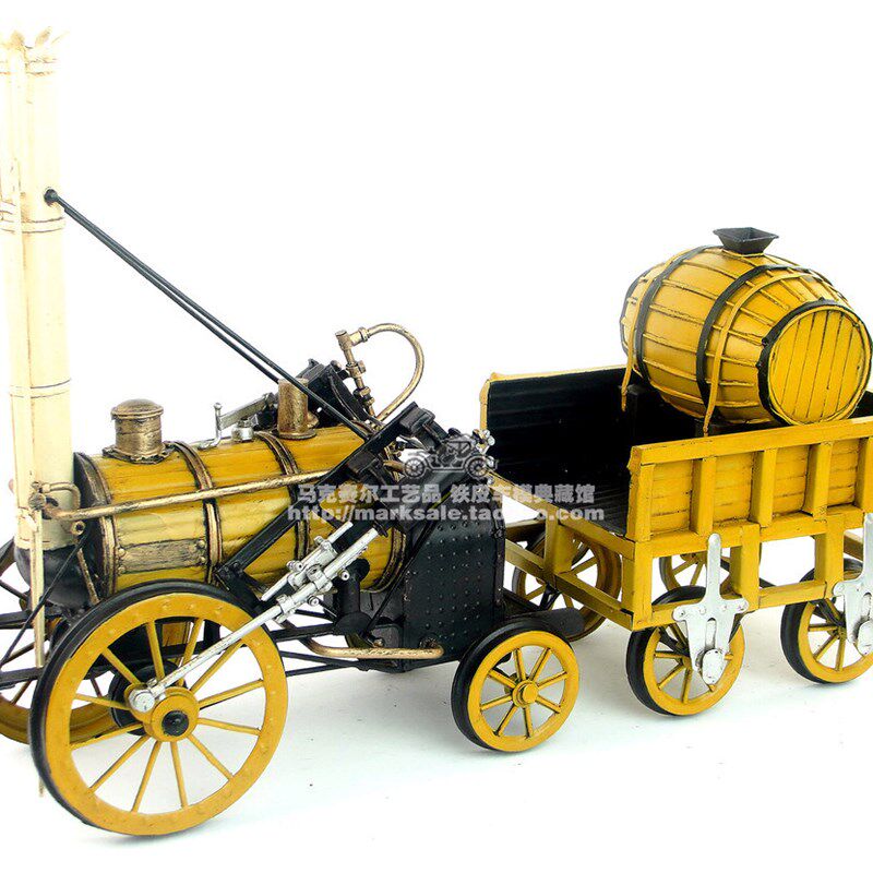 复古铁皮火车模型摆件 1829年旅行者号蒸汽机车-精细收藏版 礼物