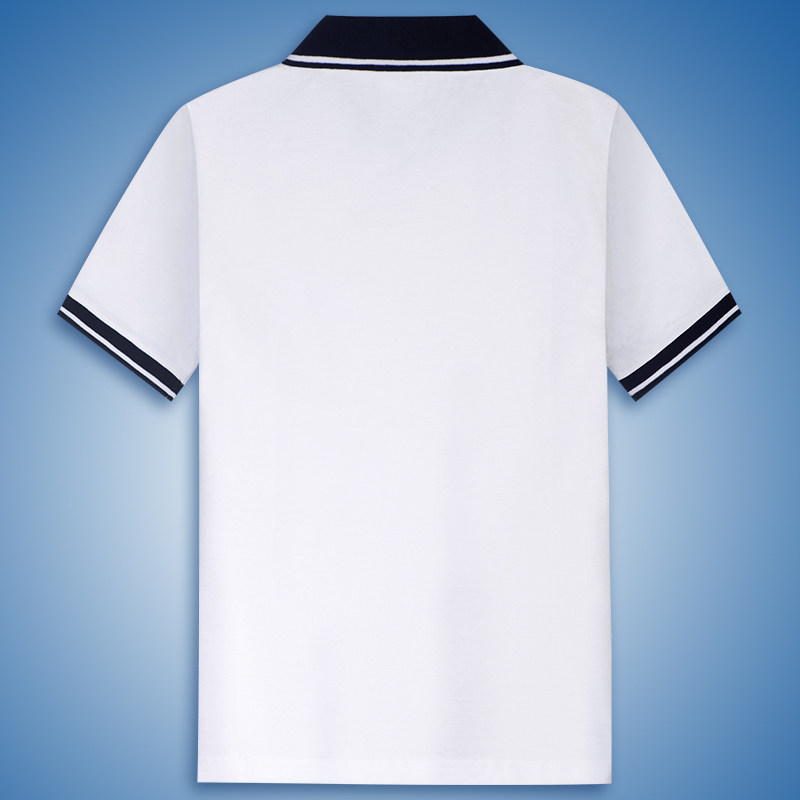 男童T恤儿童polo衫短袖中大童白色男孩纯棉翻领女童夏季学生校服