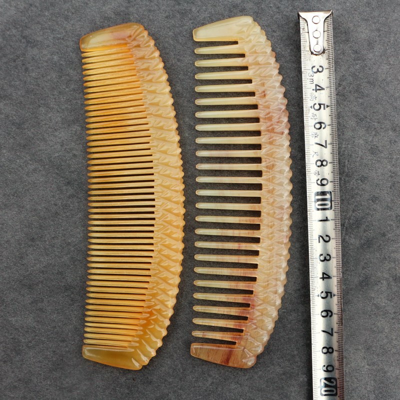 一把装天然羊角梳加长长发梳子密齿宽齿顺发梳按摩梳家用加厚18CM