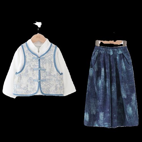 新中式国风童装汉服男童套装春秋季儿童唐装国学古装女童古风演出