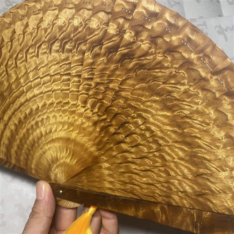 金丝楠木扇子中式木扇复古风阴沉木折扇雕花宫廷手工实木送礼纸扇