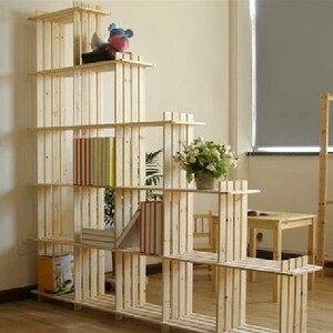 简宜书架置物架置物架多层储物架家用书架木架子 层架木质可定做