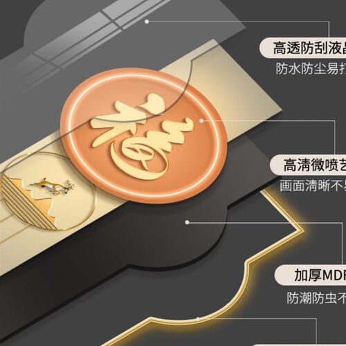 网红福字玄关装饰画创意高led灯奢画过道竖版带灯壁画轻档入户走