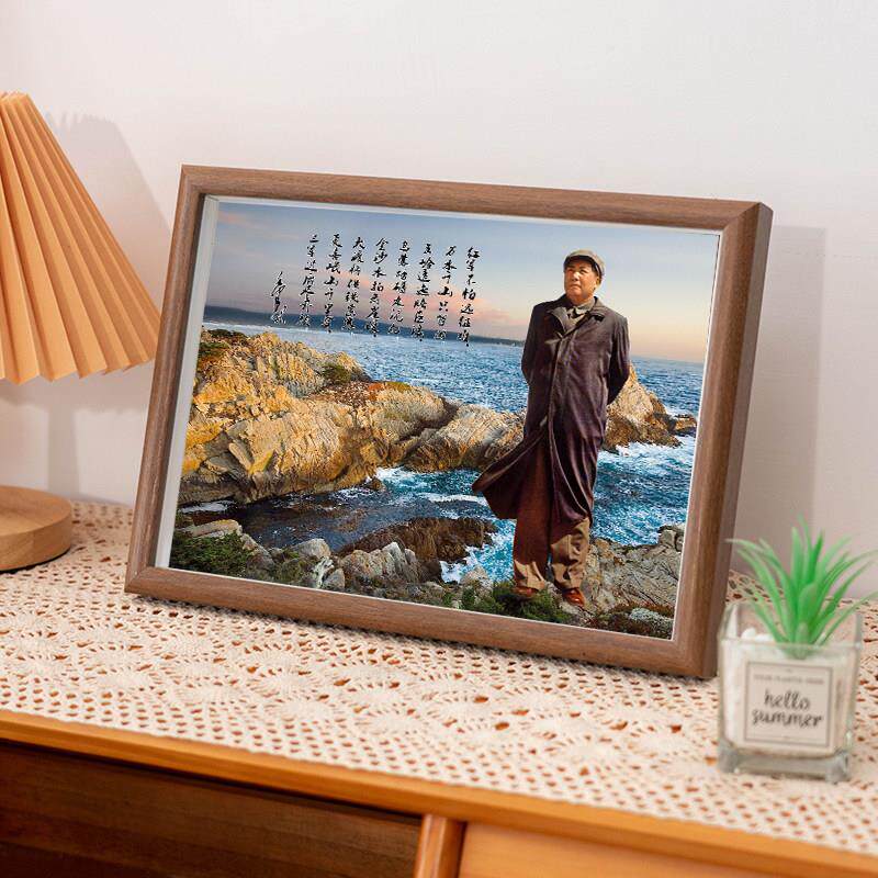 毛主席画像半身像摆台相框