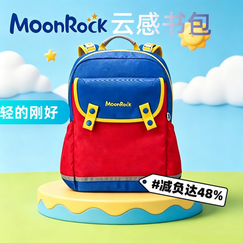 梦乐低年级护脊书包减负双肩书包