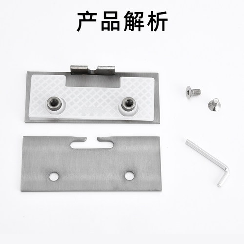 固钛无框玻璃门吊轮夹子平移推拉门吊夹板吊趟门滑轮夹片更换配件