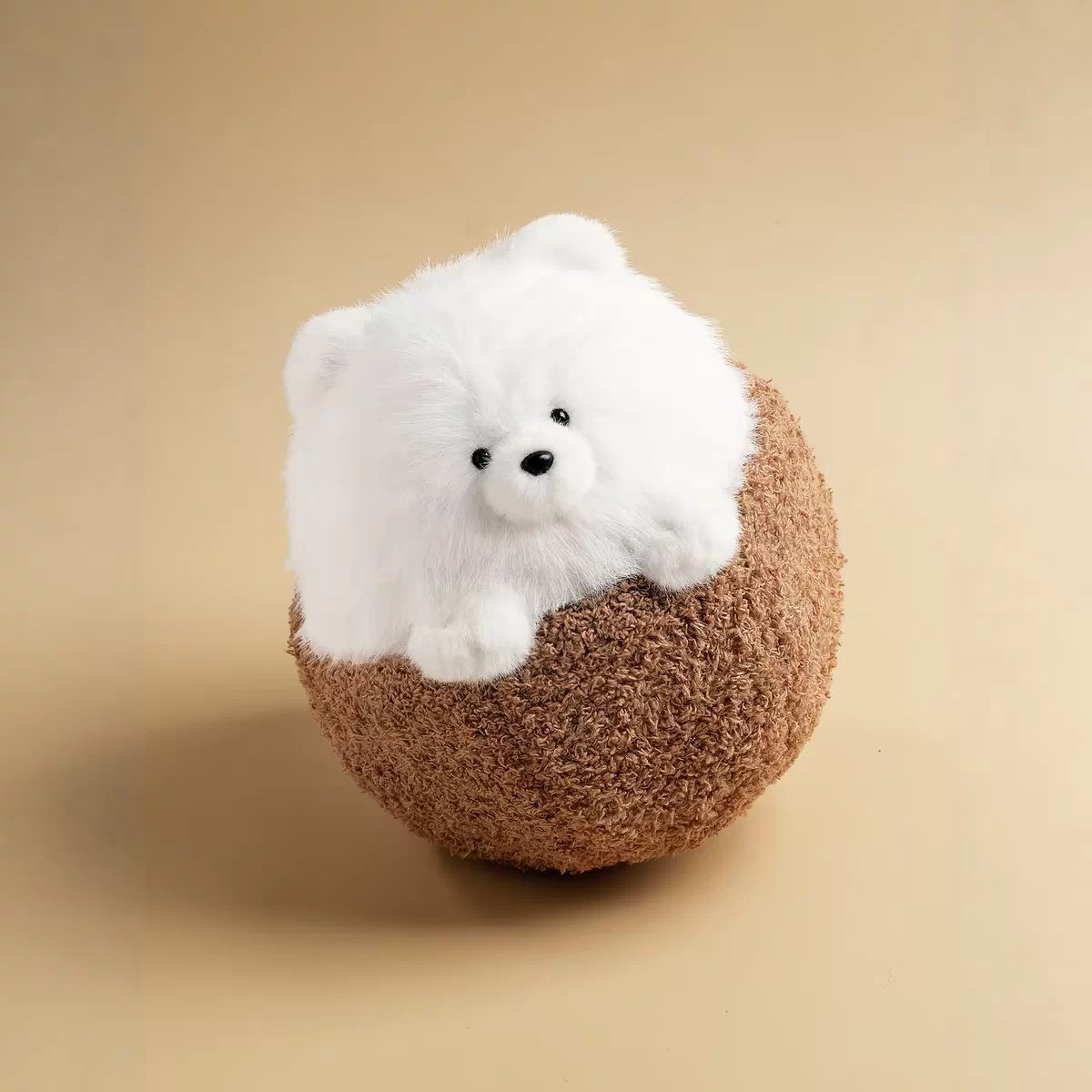 ตุ๊กตาซาโมยีญี่ปุ่น ของเล่นน่ารักทำจากเปลือกมะพร้าว หมอนข้างผ้าพลัฌ สุนัขตัวเล็ก ของประดับแบบแขวน ของขวัญสำหรับเพื่อน