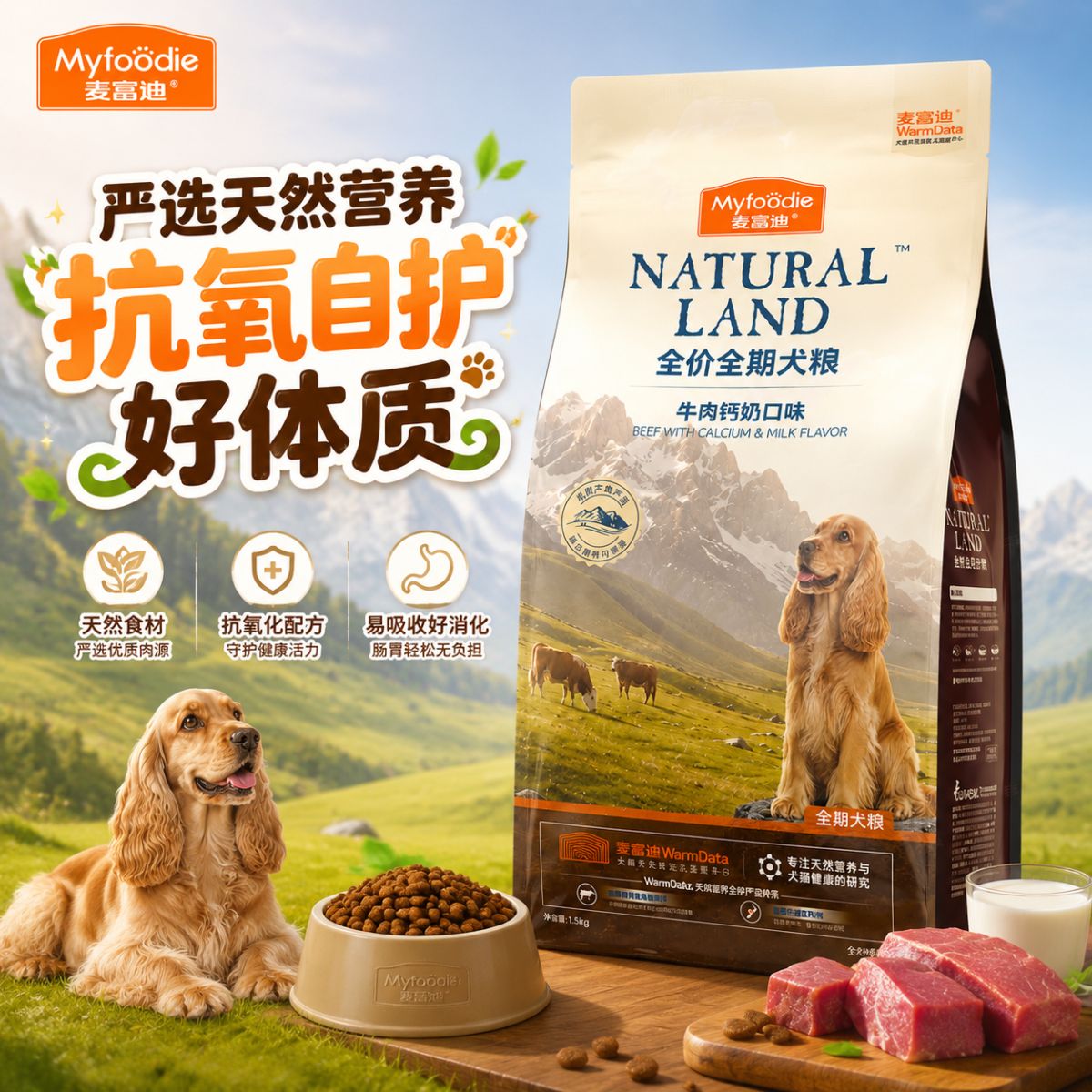 麦富迪鲜肉高蛋白长肉全价狗粮