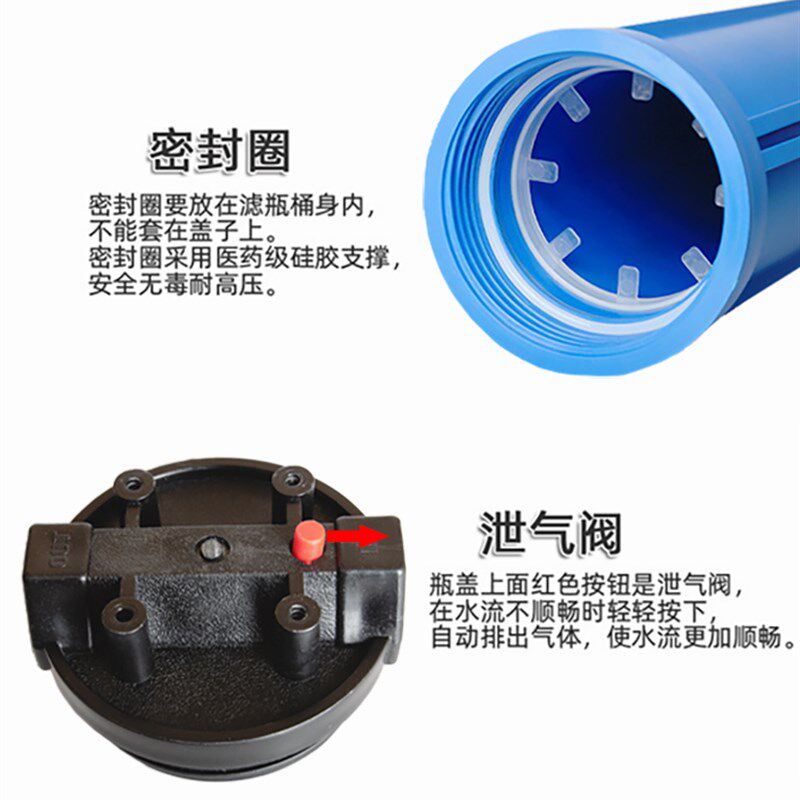 20寸二级三级过滤净水器滤瓶4分口6分口1寸口家用商用前置净水机