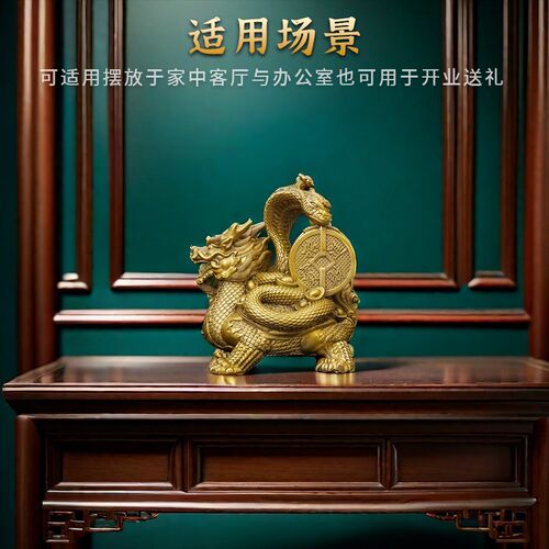 铜玄武乌龟摆件四大神兽入户玄关桌面客厅旺宅摆件家居饰品办公室