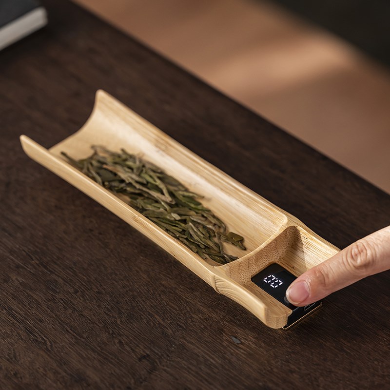 天然竹子电子茶则茶叶电子秤克称重普洱茶称茶器喝茶道专用小型秤