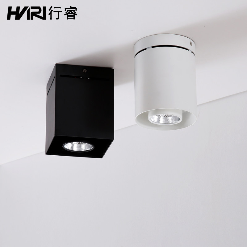 led明装射灯方形 圆形筒灯无主灯客厅餐饮店铺大堂酒店前台售楼部