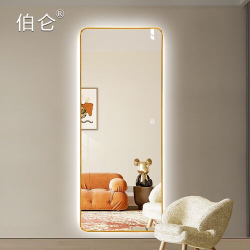 智能铝框全身镜家用LED穿衣镜壁挂贴墙服装店试衣镜子带灯触摸屏