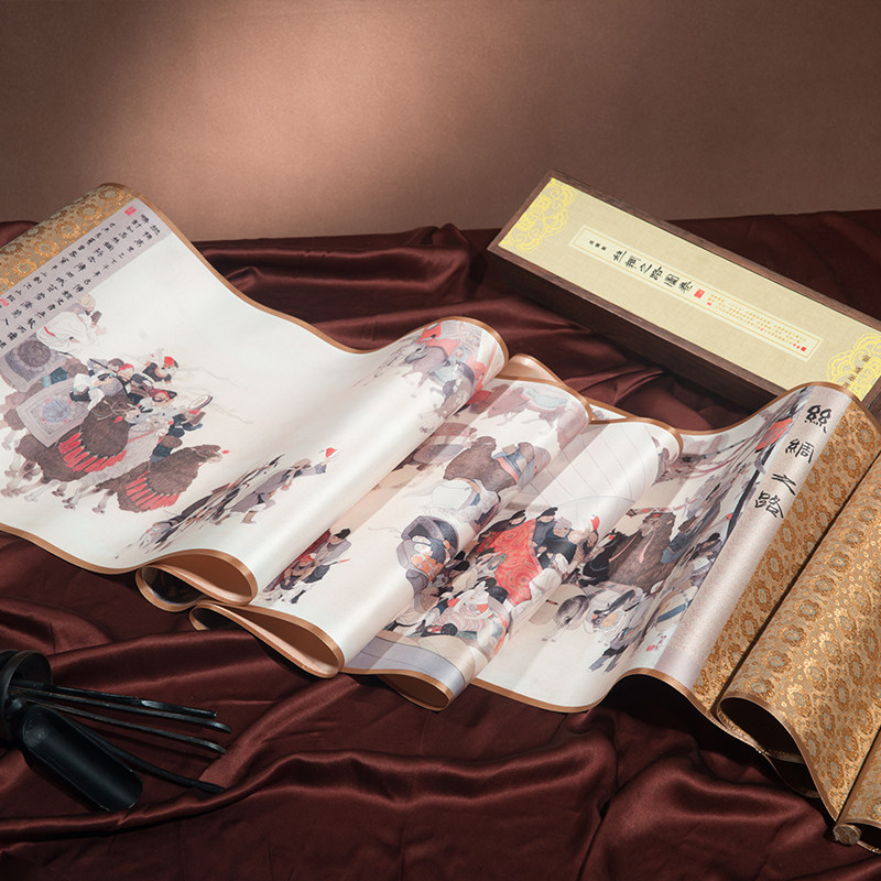 丝绸之路卷轴画织锦挂画 中国风特色礼品纪念品 出国送老外的礼物