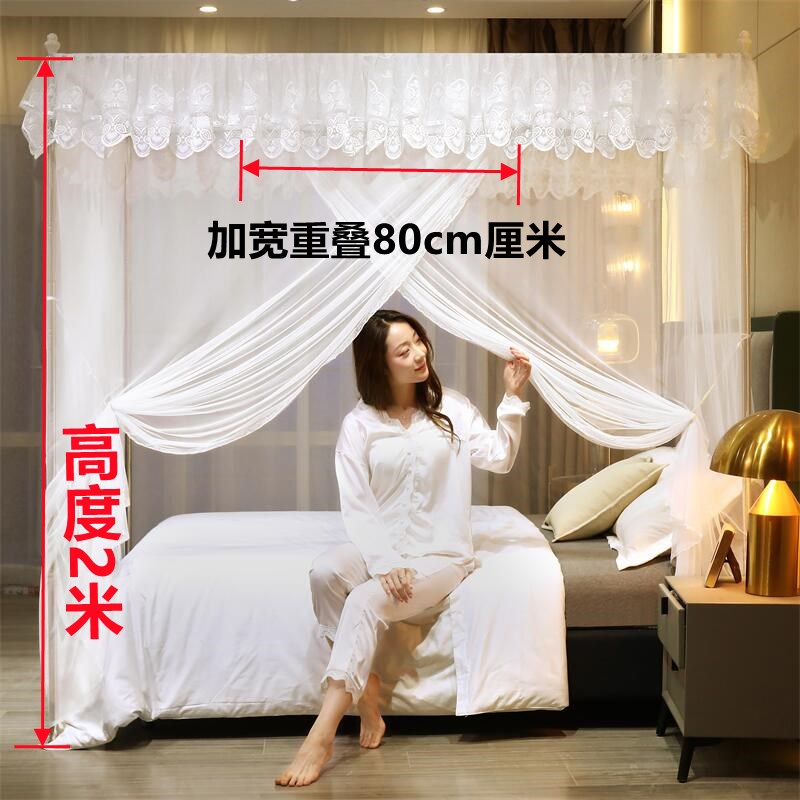 蚊帐家用2021新款2022落地老式卧室纹账高级加厚加密单开门免安装