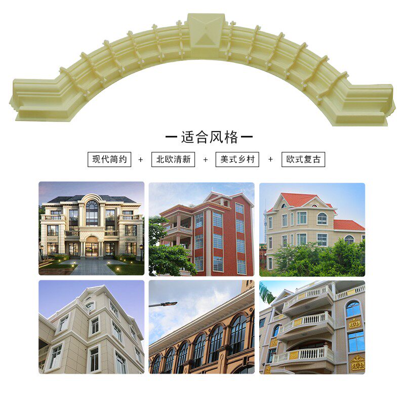 窗拱套模具拱形窗半圆形罗马柱弧形窗套模型欧式别墅窗户水泥窗边