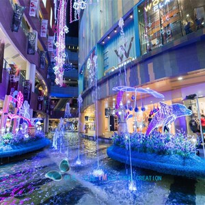 商业房地产园林景观购物中心广场室内外水景水池主题灯光灯饰造景