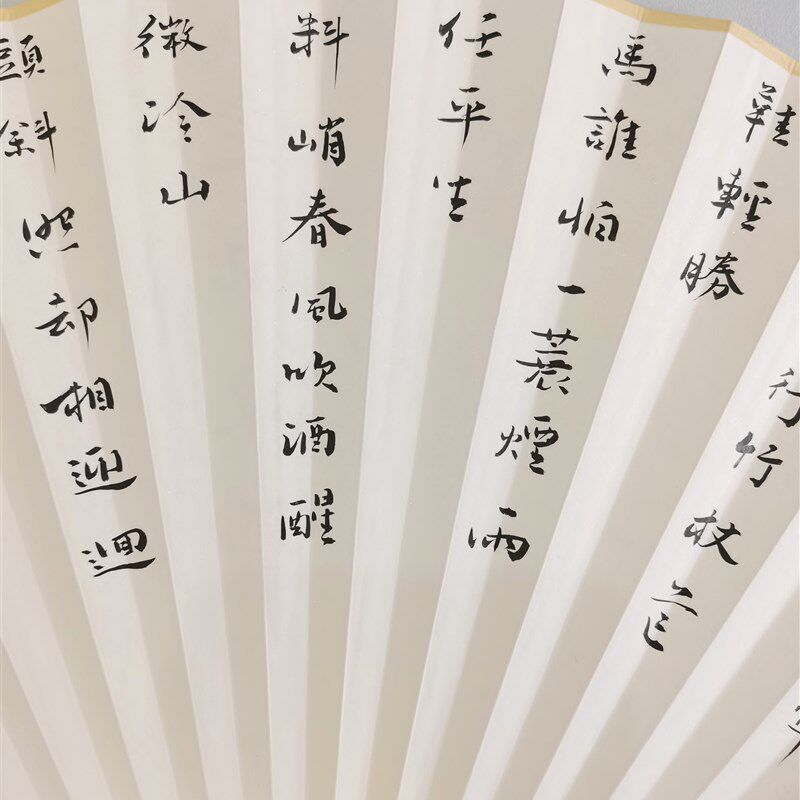 定风波书法扇面莫听穿林打叶声超薄苏工扇面文玩折扇扇面