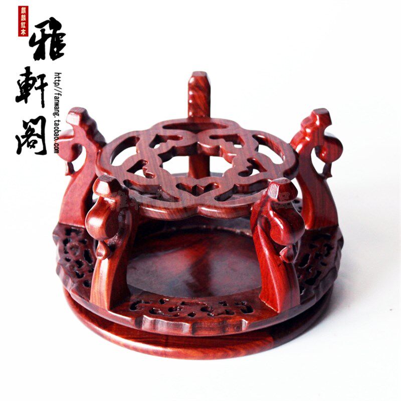 包邮实木红檀木花架花瓶盆景底座花几奇石缸底座架子落地矮款中式图片