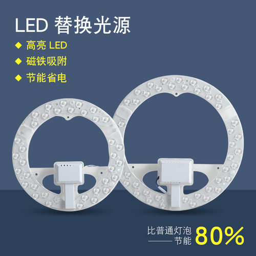 led吸顶灯灯芯改造灯板灯盘家用护眼节能led灯管灯条透镜贴片灯盘