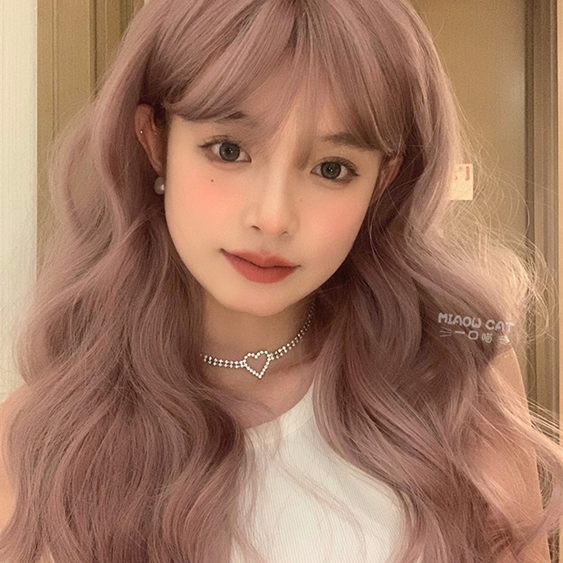 一口喵网红假发女长卷发发jk日常新款逼真修脸lolita自然全头套式