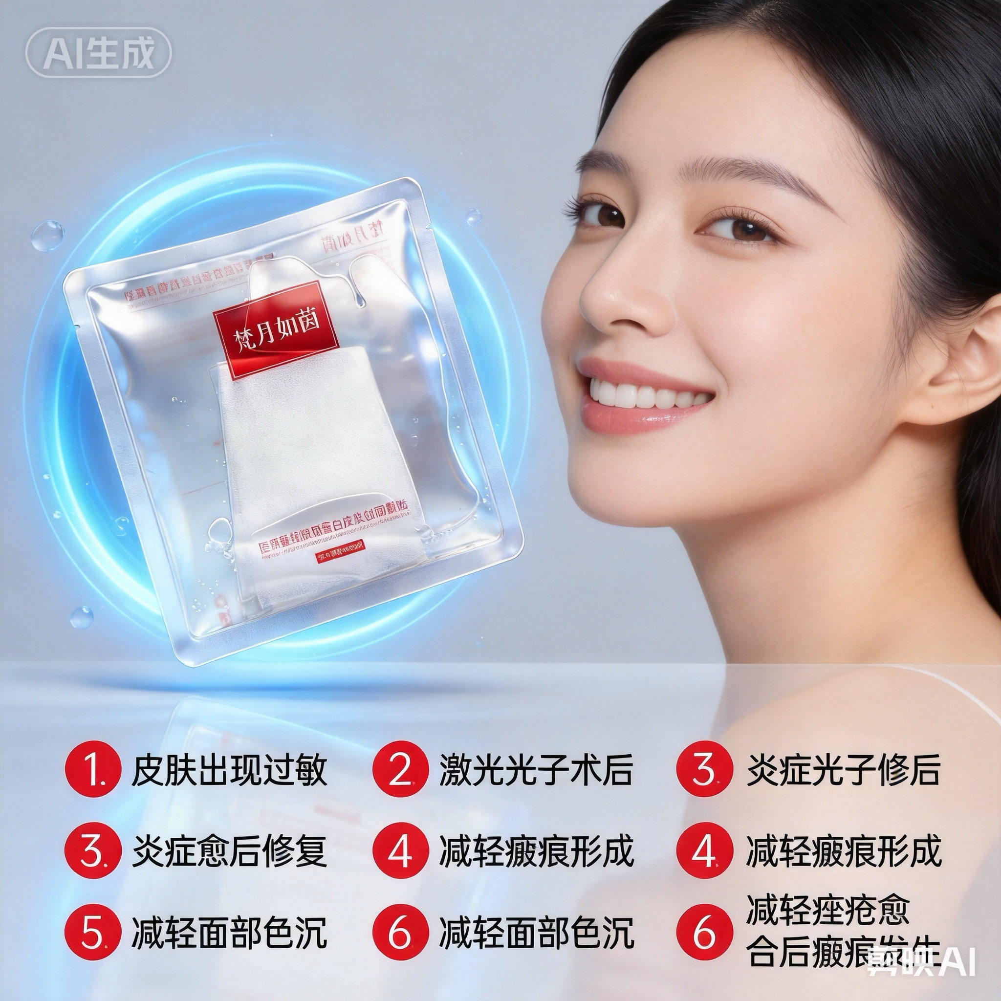 梵月如茵面部护理产品修复贴激光术后防过敏淡化痘印补水创面敷贴