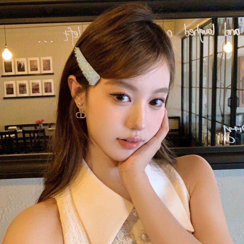 【蜜桃茶】芭蕾甜豆 爆闪水晶发夹女2025新款高端刘海边夹发卡子