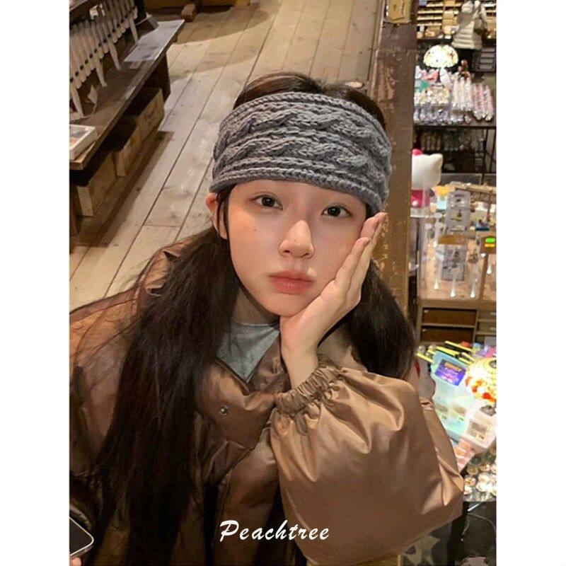 ins韩系针织宽边毛线发带女秋冬复古百搭头带蝴蝶结发箍头箍发饰