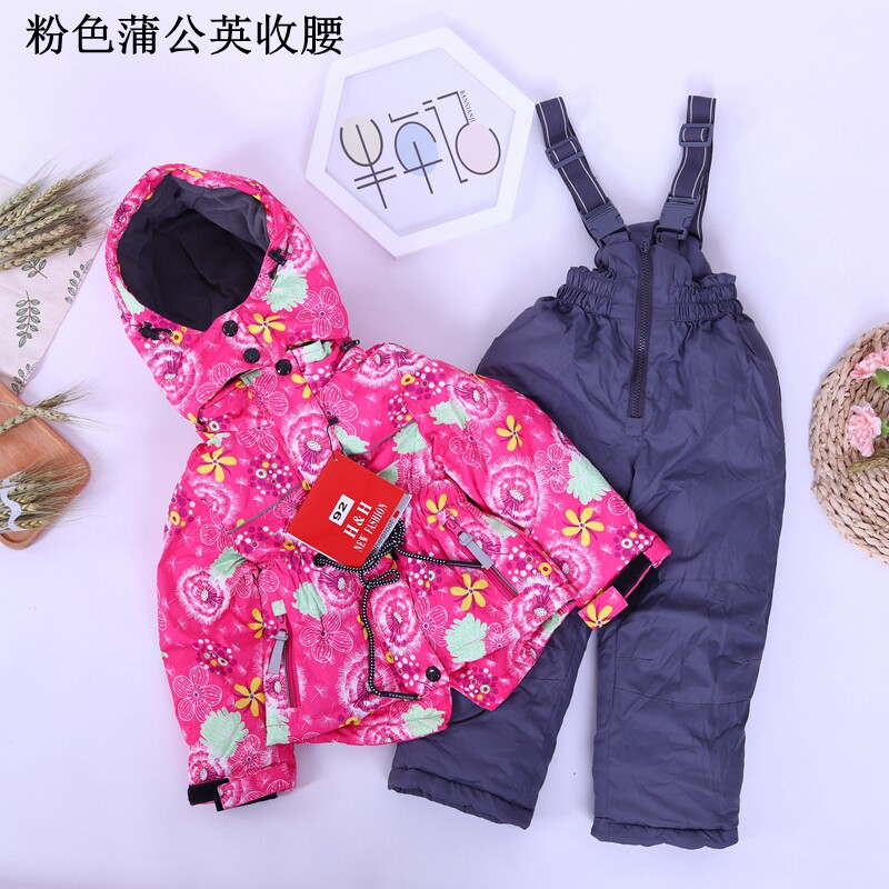 儿童滑雪服 女童户外加厚保暖防水滑雪衣滑雪裤套装滑雪装备雪乡