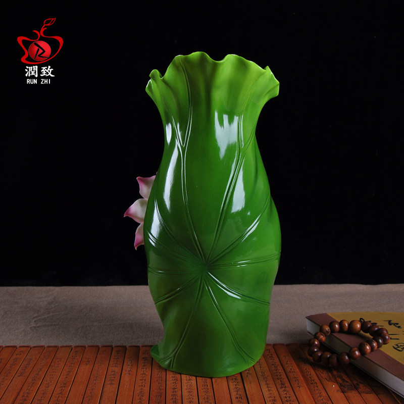 花瓶摆件客厅插花中式时尚创意家居陶瓷摆放花瓶桌面装饰莲花香筒