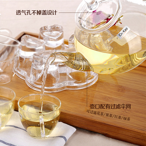 奇高chikao玻璃花茶壶过滤水果花茶具套装加厚大容量电陶炉烧水壶