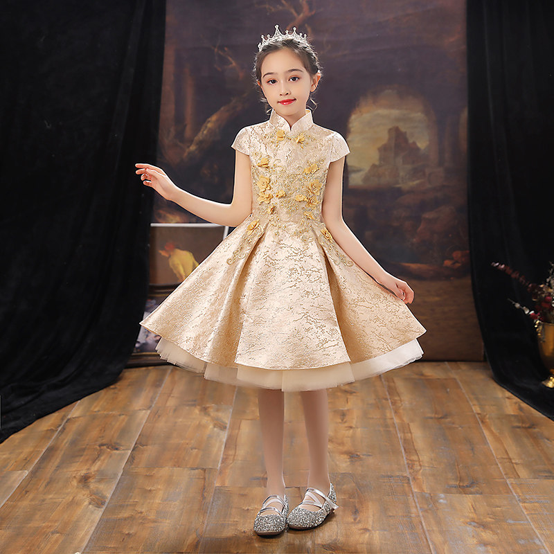 儿童礼服公主裙生日走秀高端小女孩花童主持人钢琴演出服演奏夏季