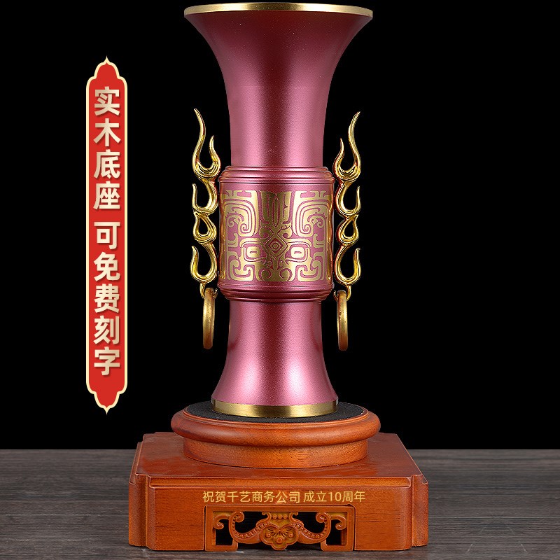 彩铜中国尊摆件蒸蒸日上办公室桌面工艺品御尊摆设客厅电视柜装饰