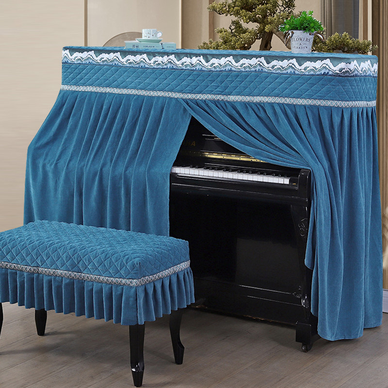 轻奢钢琴罩欧式北欧高档电钢琴盖布简约防尘罩凳套钢琴罩半罩