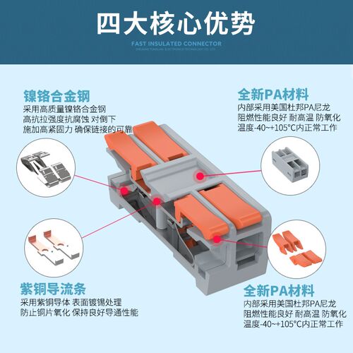 LT-662电工接线端子家装分线柱快速电线对接连接器六进六出20只装 - 封面