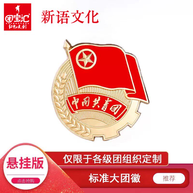 新语文化 共青团大团徽悬挂版团务用品团员金属铸模团徽挂墙整模