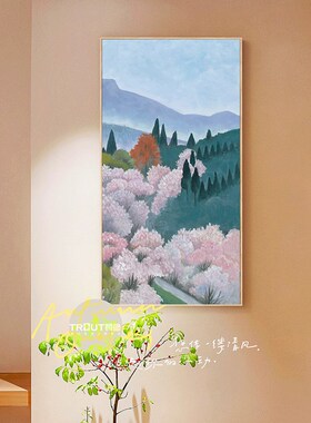 野地美树子日式玄关装饰画原木风走廊尽头过道风景治愈高级感挂画