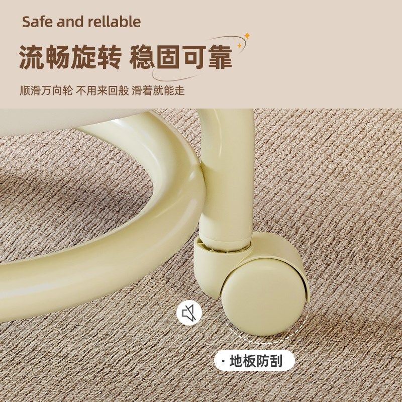万向轮小凳子家用滑轮矮凳儿童靠背椅子美缝可移动圆凳玄关换鞋凳
