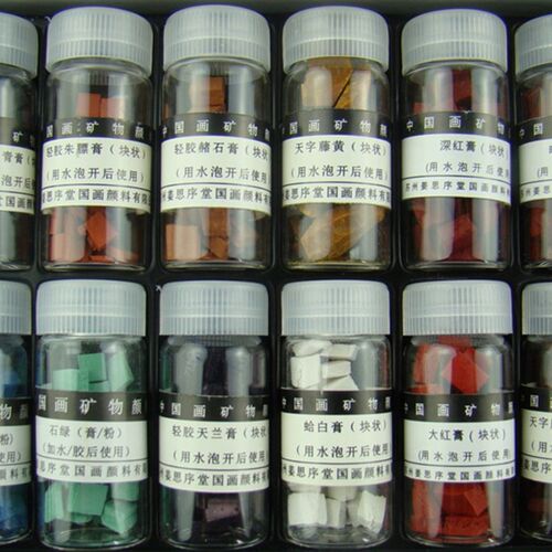 新品姜思序堂国画颜料12色瓶装颜料纯天然矿物工笔岩彩颜料专用