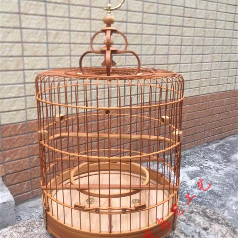 绣眼 老竹波笼 将军膀金青 竹制圆笼 留青 广式清远鸟笼 竹制广笼