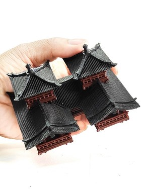 钰书房古建造景盆景国风建筑模型鱼缸水陆缸用摆件转角古楼双子楼
