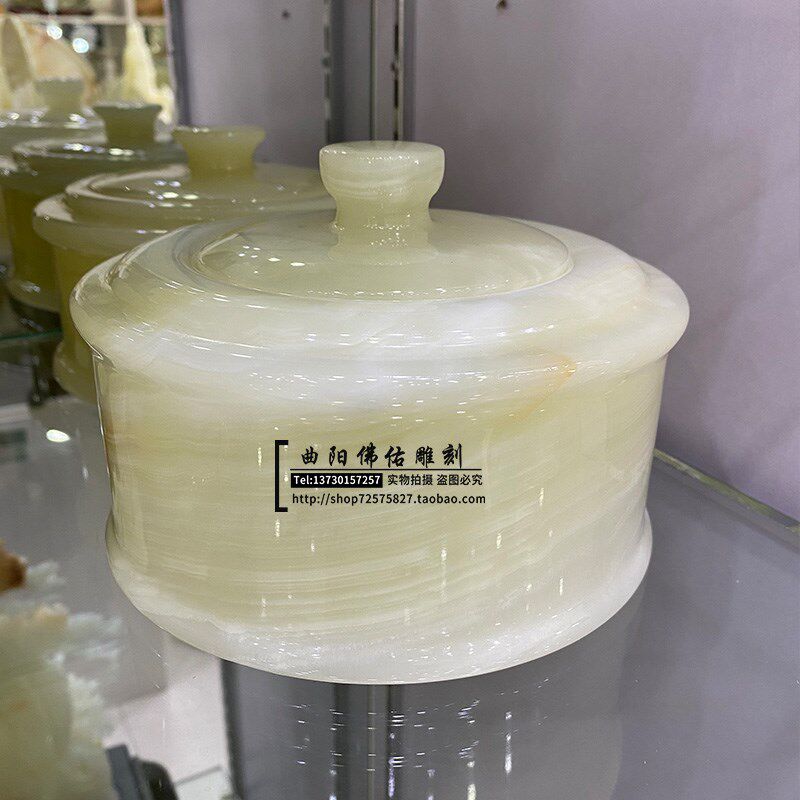玉石茶叶罐糖果盅盒家居客厅书架酒柜摆件厨房家用高档装饰品礼品