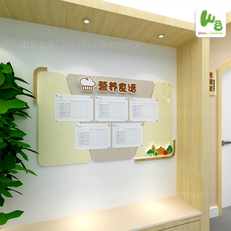 幼儿园食谱一周美食儿童营养装饰方便更换毛毡公告